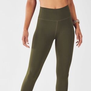 Fabletics Define Leggings Olive Green Small High Waisted Yoga Athleisure Skinny
